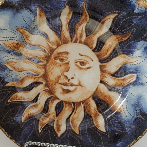 Sun Reverse Decoupage Decorative Plate - Picture 2 of 9